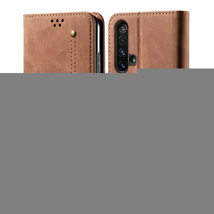 Estuche de cuero con tapa horizontal de estilo casual de textura de mezclilla con soporte y ranuras para tarjetas y billetera, For OPPO A8 / A31 (2020), For OPPO A91 / F15 / Reno 3, For OPPO Find X2, For OPPO Find X2 Pro, For OPPO Realme X50           ...