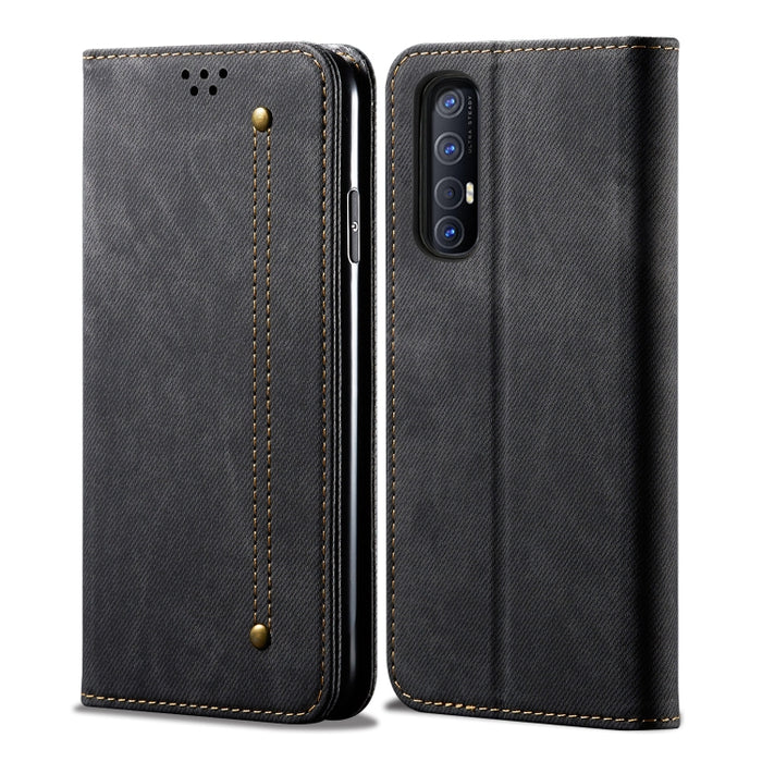 Estuche de cuero con tapa horizontal de estilo casual de textura de mezclilla con soporte y ranuras para tarjetas y billetera, For OPPO A8 / A31 (2020), For OPPO A91 / F15 / Reno 3, For OPPO Find X2, For OPPO Find X2 Pro, For OPPO Realme X50           ...