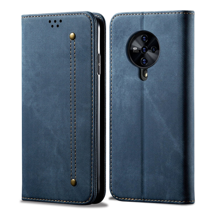 Estuche de cuero con tapa horizontal de estilo casual de textura de mezclilla con soporte y ranuras para tarjetas y billetera, For OPPO A8 / A31 (2020), For OPPO A91 / F15 / Reno 3, For OPPO Find X2, For OPPO Find X2 Pro, For OPPO Realme X50           ...
