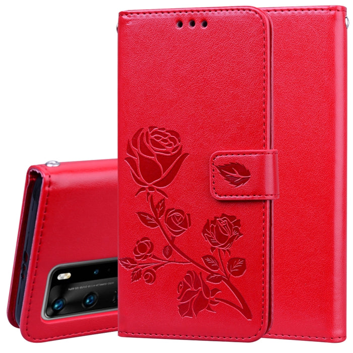 Estuche de cuero de PU con tapa horizontal en relieve rosa con soporte y ranuras para tarjetas y billetera, For Xiaomi Redmi Note 9 Pro, For Huawei P40, For Huawei P40 Lite, For Huawei P40 Pro, For Galaxy M31, For Galaxy A01