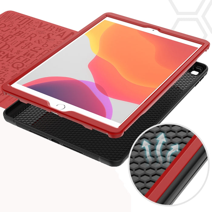 Estuche protector de cuero multifuncional para Tablet PC con soporte y ranuras para tarjetas y ranura para bolígrafo y función de activación/reposo