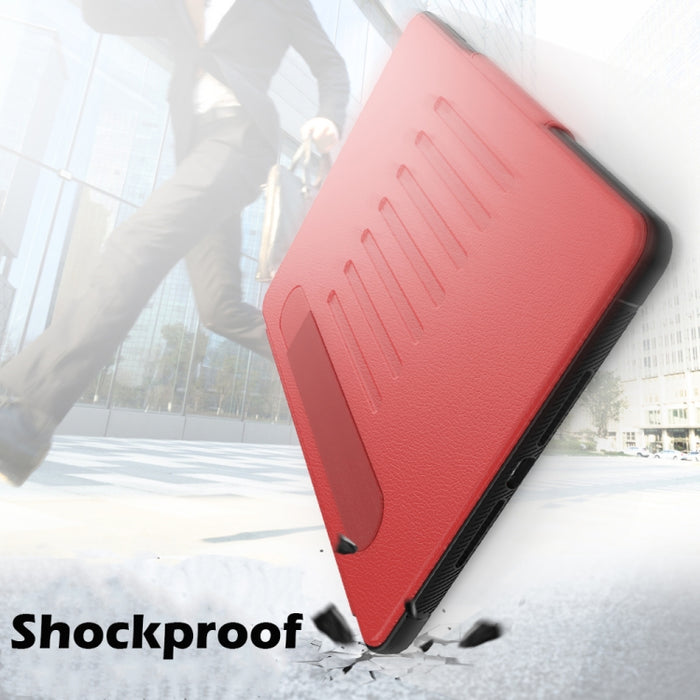 Estuche protector de cuero multifuncional para Tablet PC con soporte y ranuras para tarjetas y ranura para bolígrafo y función de activación/reposo