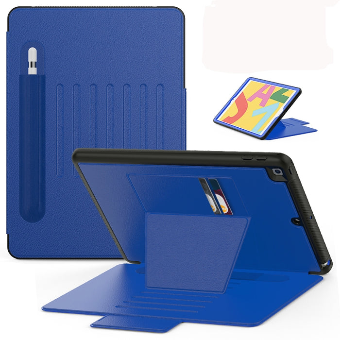 Estuche protector de cuero multifuncional para Tablet PC con soporte y ranuras para tarjetas y ranura para bolígrafo y función de activación/reposo