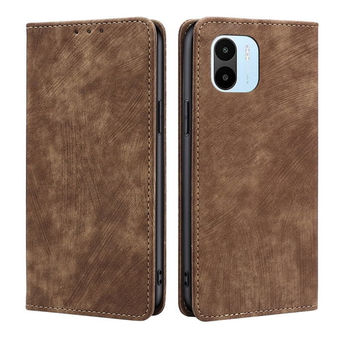 Estuche para teléfono de cuero magnético con cepillo antirrobo RFID, For vivo Y35 4G / Y22 / Y22s, For Xiaomi Redmi A1, For Nokia G400, For Sharp Aquos Sense7