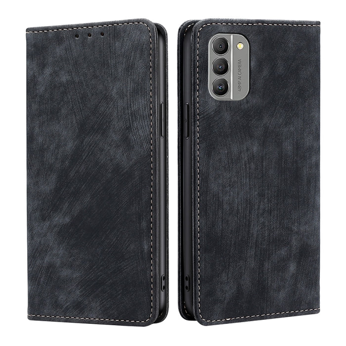Estuche para teléfono de cuero magnético con cepillo antirrobo RFID, For vivo Y35 4G / Y22 / Y22s, For Xiaomi Redmi A1, For Nokia G400, For Sharp Aquos Sense7