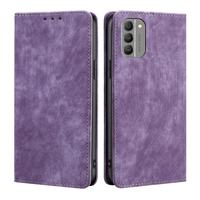 Estuche para teléfono de cuero magnético con cepillo antirrobo RFID, For vivo Y35 4G / Y22 / Y22s, For Xiaomi Redmi A1, For Nokia G400, For Sharp Aquos Sense7