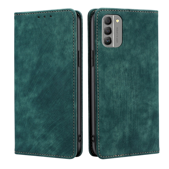 Estuche para teléfono de cuero magnético con cepillo antirrobo RFID, For vivo Y35 4G / Y22 / Y22s, For Xiaomi Redmi A1, For Nokia G400, For Sharp Aquos Sense7