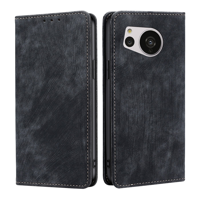Estuche para teléfono de cuero magnético con cepillo antirrobo RFID, For vivo Y35 4G / Y22 / Y22s, For Xiaomi Redmi A1, For Nokia G400, For Sharp Aquos Sense7