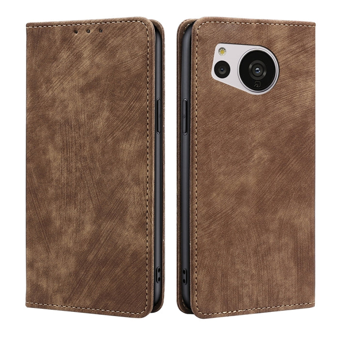 Estuche para teléfono de cuero magnético con cepillo antirrobo RFID, For vivo Y35 4G / Y22 / Y22s, For Xiaomi Redmi A1, For Nokia G400, For Sharp Aquos Sense7