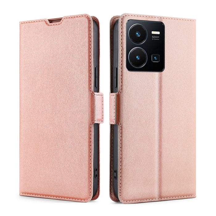 Estuche para teléfono de cuero con hebilla lateral de voltaje ultrafino, For vivo Y35 4G / Y22 / Y22s, For Xiaomi Redmi A1, For Sharp Aquos Sense7