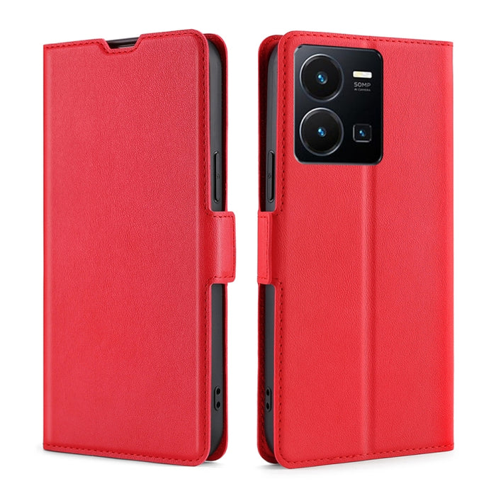 Estuche para teléfono de cuero con hebilla lateral de voltaje ultrafino, For vivo Y35 4G / Y22 / Y22s, For Xiaomi Redmi A1, For Sharp Aquos Sense7