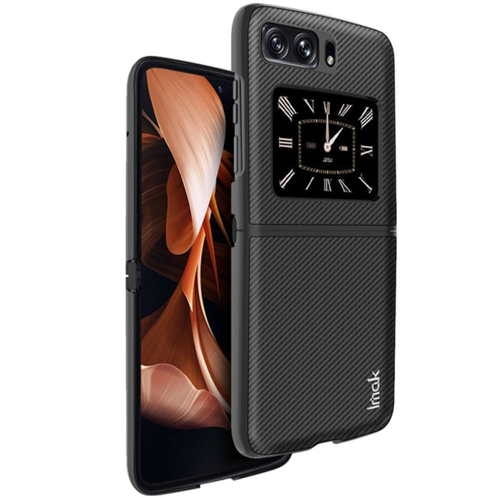 IMAK Ruiyi Serie Fibra de carbono PU + PC Funda para teléfono