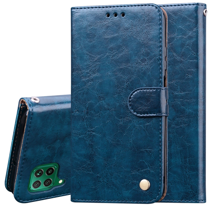 Estuche de cuero con tapa horizontal con textura de cera de aceite de estilo comercial, con soporte y ranuras para tarjetas y billetera, For Xiaomi Redmi Note 9 Pro, For Huawei P40 Lite, For Huawei P40, For Huawei P40 Pro, For Galaxy M31