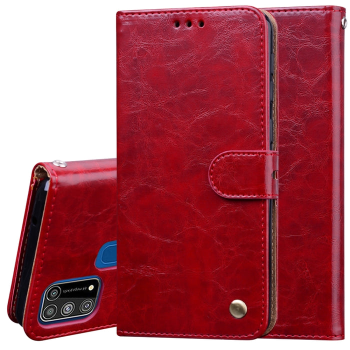 Estuche de cuero con tapa horizontal con textura de cera de aceite de estilo comercial, con soporte y ranuras para tarjetas y billetera, For Xiaomi Redmi Note 9 Pro, For Huawei P40 Lite, For Huawei P40, For Huawei P40 Pro, For Galaxy M31