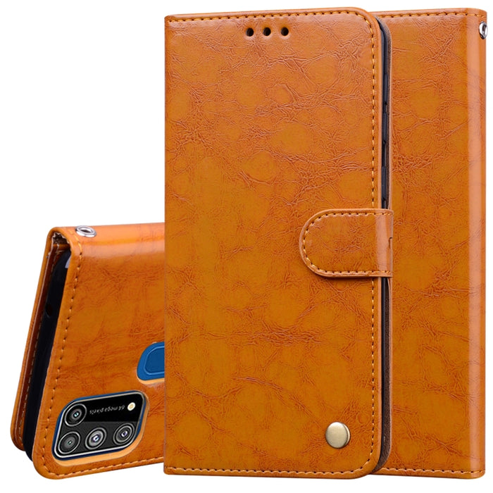 Estuche de cuero con tapa horizontal con textura de cera de aceite de estilo comercial, con soporte y ranuras para tarjetas y billetera, For Xiaomi Redmi Note 9 Pro, For Huawei P40 Lite, For Huawei P40, For Huawei P40 Pro, For Galaxy M31