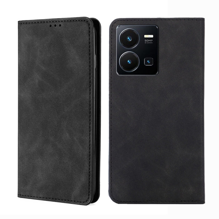 Estuche para teléfono de cuero magnético Skin Feel, For vivo Y35 4G / Y22 / Y22s, For Xiaomi Redmi A1, For Nokia G400, For Sharp Aquos Sense7