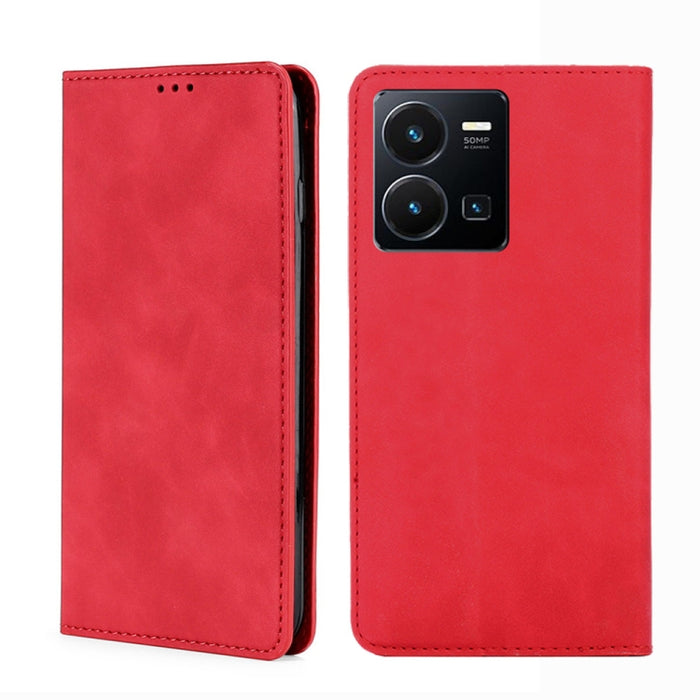 Estuche para teléfono de cuero magnético Skin Feel, For vivo Y35 4G / Y22 / Y22s, For Xiaomi Redmi A1, For Nokia G400, For Sharp Aquos Sense7