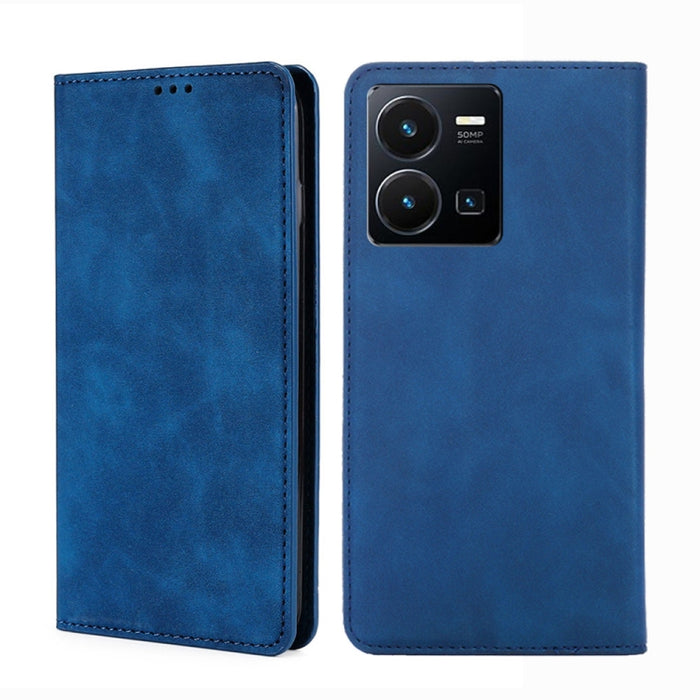 Estuche para teléfono de cuero magnético Skin Feel, For vivo Y35 4G / Y22 / Y22s, For Xiaomi Redmi A1, For Nokia G400, For Sharp Aquos Sense7