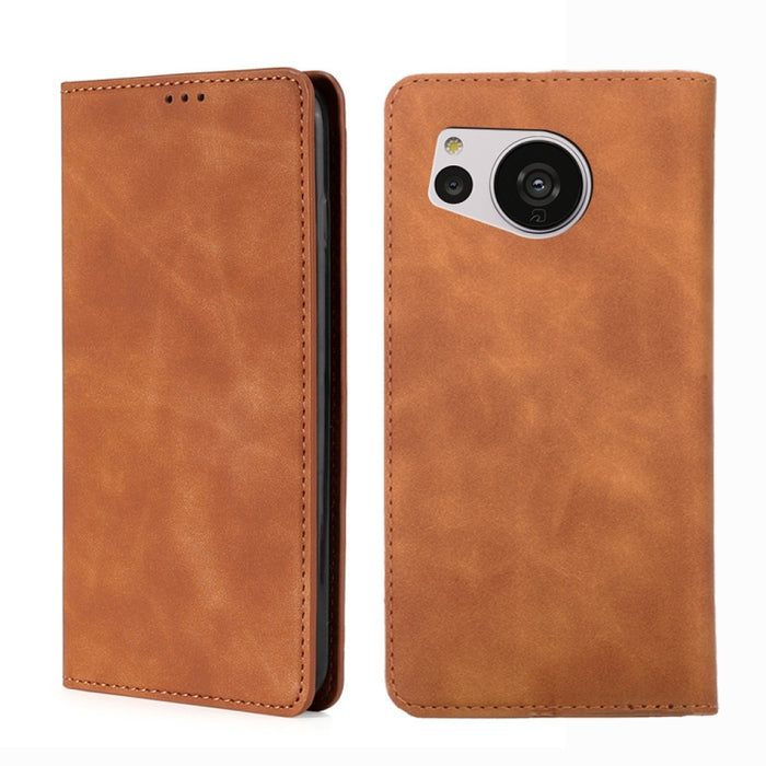 Estuche para teléfono de cuero magnético Skin Feel, For vivo Y35 4G / Y22 / Y22s, For Xiaomi Redmi A1, For Nokia G400, For Sharp Aquos Sense7