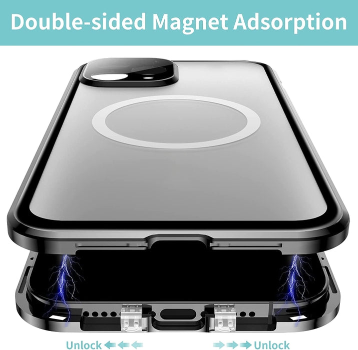 Estuche para teléfono Magsafe esmerilado magnético de cuerpo completo 360