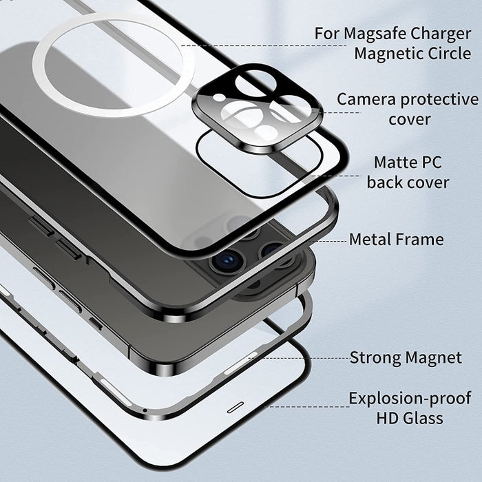 Estuche para teléfono Magsafe esmerilado magnético de cuerpo completo 360
