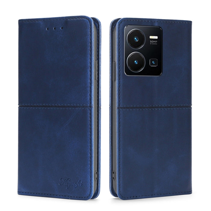 Estuche para teléfono de cuero magnético con textura de vaca, For vivo Y35 4G / Y22 / Y22s, For Xiaomi Redmi A1, For Sharp Aquos Sense7
