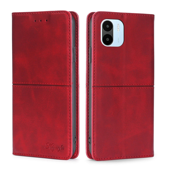 Estuche para teléfono de cuero magnético con textura de vaca, For vivo Y35 4G / Y22 / Y22s, For Xiaomi Redmi A1, For Sharp Aquos Sense7