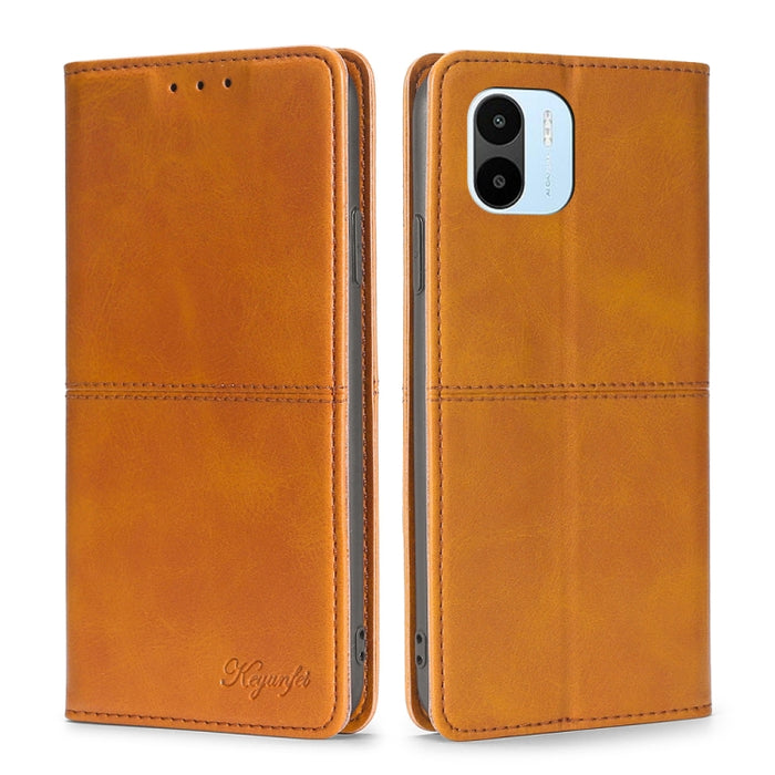 Estuche para teléfono de cuero magnético con textura de vaca, For vivo Y35 4G / Y22 / Y22s, For Xiaomi Redmi A1, For Sharp Aquos Sense7