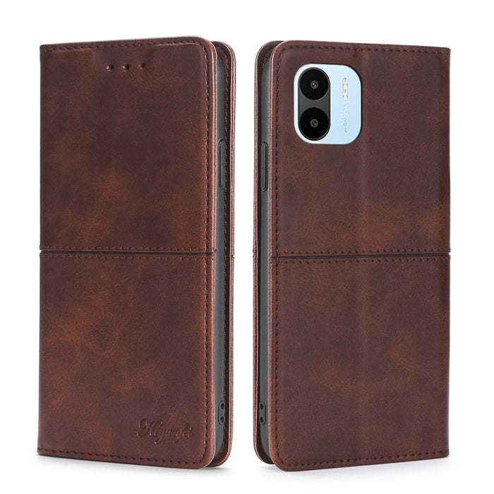 Estuche para teléfono de cuero magnético con textura de vaca, For vivo Y35 4G / Y22 / Y22s, For Xiaomi Redmi A1, For Sharp Aquos Sense7