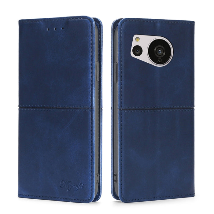 Estuche para teléfono de cuero magnético con textura de vaca, For vivo Y35 4G / Y22 / Y22s, For Xiaomi Redmi A1, For Sharp Aquos Sense7