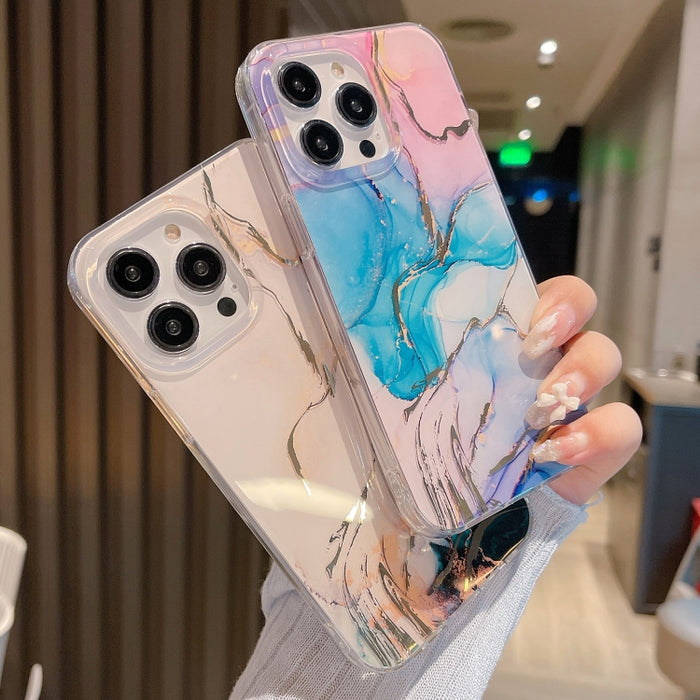 Estuche para teléfono de mármol esmaltado de color