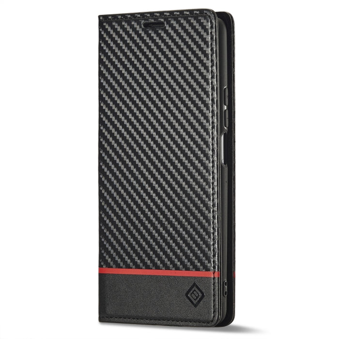 LC.IMEEKE Funda de cuero con tapa de textura de fibra de carbono para teléfono, For Xiaomi 12T/12T Pro/Redmi K50 Ultra, For Xiaomi Redmi K50 Ultra