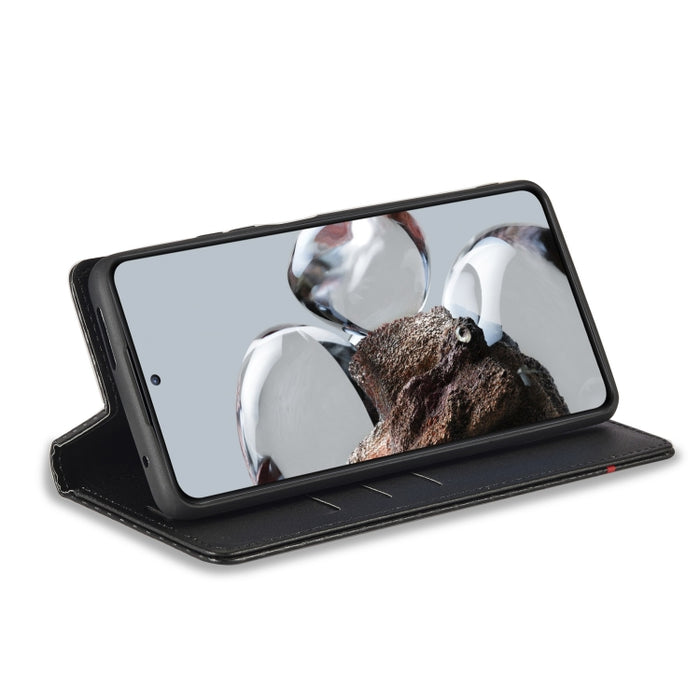 LC.IMEEKE Funda de cuero con tapa de textura de fibra de carbono para teléfono, For Xiaomi 12T/12T Pro/Redmi K50 Ultra, For Xiaomi Redmi K50 Ultra