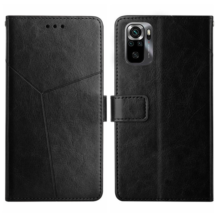 HT01 Estuche para teléfono de cuero con tapa y patrón en forma de Y, For Xiaomi Poco M5 4G/5G/M4 5G, For Xiaomi Poco M5s, For Xiaomi Redmi A1, For Xiaomi Redmi K50 Ultra/12T/12T Pro
