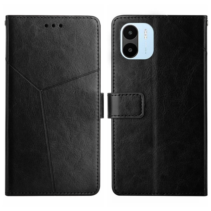 HT01 Estuche para teléfono de cuero con tapa y patrón en forma de Y, For Xiaomi Poco M5 4G/5G/M4 5G, For Xiaomi Poco M5s, For Xiaomi Redmi A1, For Xiaomi Redmi K50 Ultra/12T/12T Pro