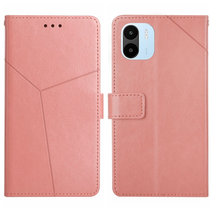 HT01 Estuche para teléfono de cuero con tapa y patrón en forma de Y, For Xiaomi Poco M5 4G/5G/M4 5G, For Xiaomi Poco M5s, For Xiaomi Redmi A1, For Xiaomi Redmi K50 Ultra/12T/12T Pro