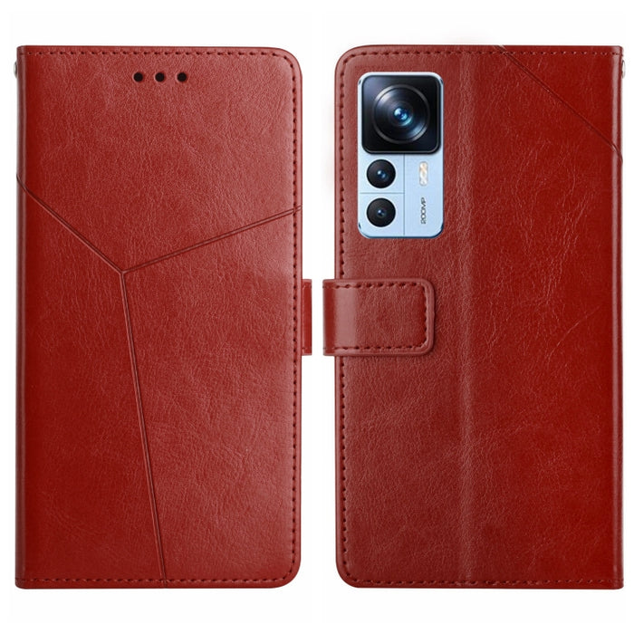 HT01 Estuche para teléfono de cuero con tapa y patrón en forma de Y, For Xiaomi Poco M5 4G/5G/M4 5G, For Xiaomi Poco M5s, For Xiaomi Redmi A1, For Xiaomi Redmi K50 Ultra/12T/12T Pro