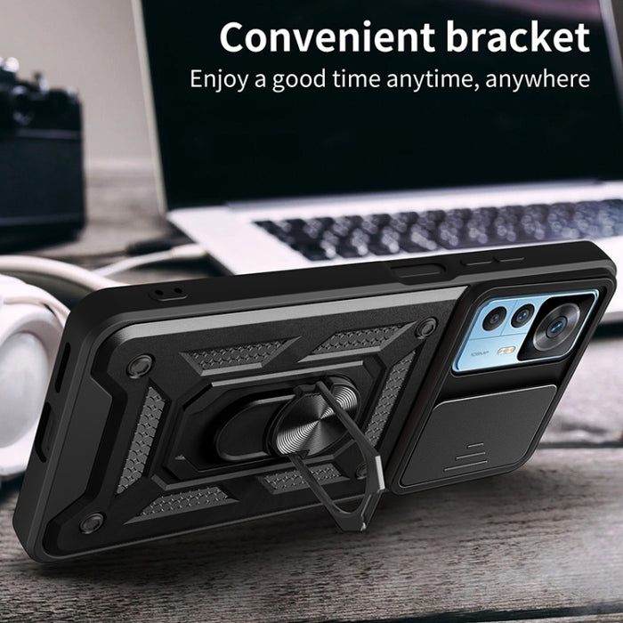 Diseño de cubierta de cámara deslizante Funda de teléfono TPU + PC, For Xiaomi 12T, For Xiaomi Redmi A1 4G, For Motorola Moto G22, For OPPO Reno8 5G