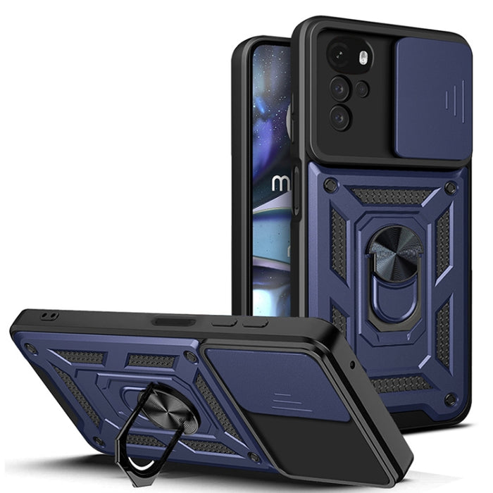 Diseño de cubierta de cámara deslizante Funda de teléfono TPU + PC, For Xiaomi 12T, For Xiaomi Redmi A1 4G, For Motorola Moto G22, For OPPO Reno8 5G