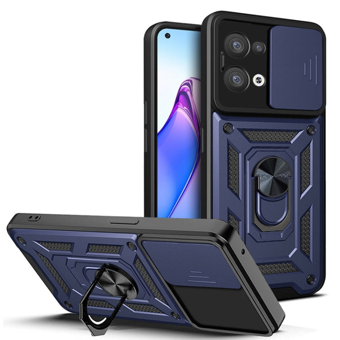 Diseño de cubierta de cámara deslizante Funda de teléfono TPU + PC, For Xiaomi 12T, For Xiaomi Redmi A1 4G, For Motorola Moto G22, For OPPO Reno8 5G