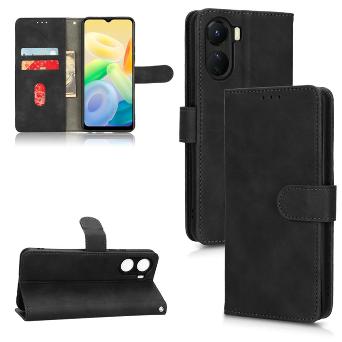 Estuche para teléfono de cuero con tapa magnética Skin Feel, For vivo Y16 4G, For Xiaomi Redmi A1 4G, For Honor 70 5G