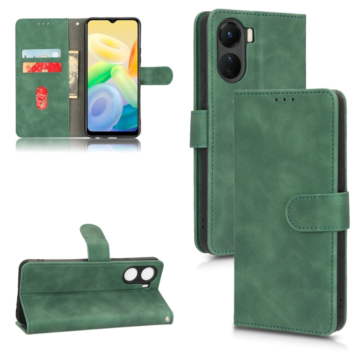 Estuche para teléfono de cuero con tapa magnética Skin Feel, For vivo Y16 4G, For Xiaomi Redmi A1 4G, For Honor 70 5G