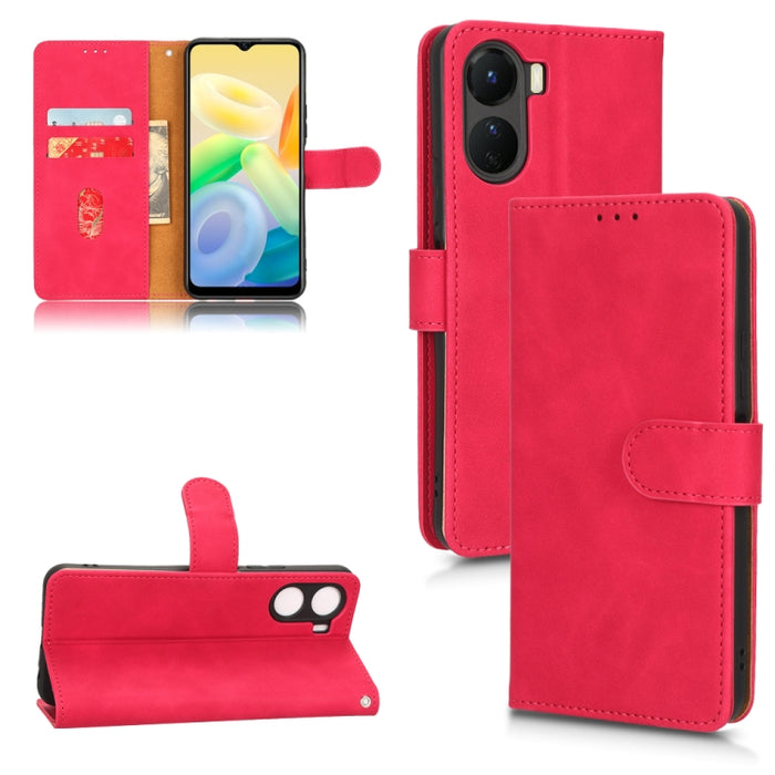 Estuche para teléfono de cuero con tapa magnética Skin Feel, For vivo Y16 4G, For Xiaomi Redmi A1 4G, For Honor 70 5G