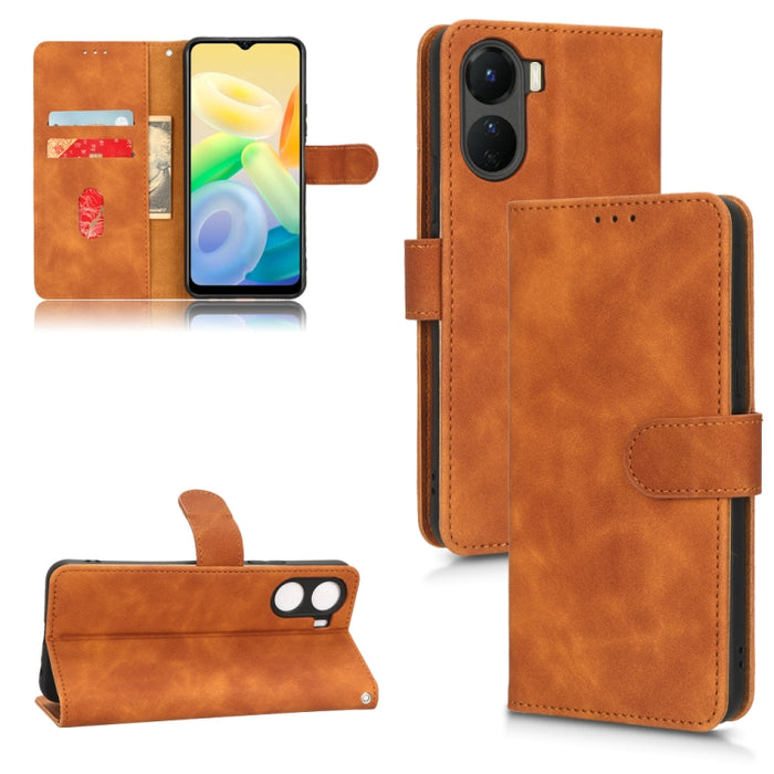 Estuche para teléfono de cuero con tapa magnética Skin Feel, For vivo Y16 4G, For Xiaomi Redmi A1 4G, For Honor 70 5G