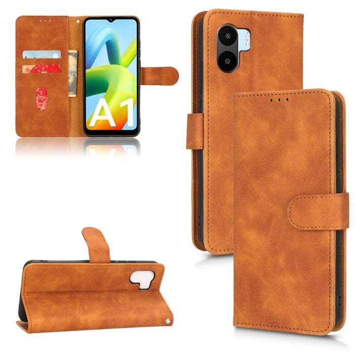 Estuche para teléfono de cuero con tapa magnética Skin Feel, For vivo Y16 4G, For Xiaomi Redmi A1 4G, For Honor 70 5G
