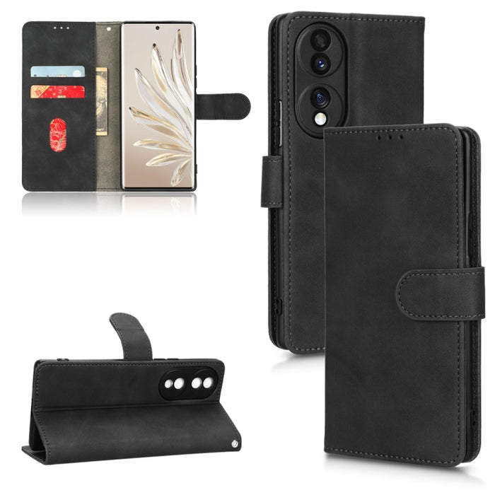 Estuche para teléfono de cuero con tapa magnética Skin Feel, For vivo Y16 4G, For Xiaomi Redmi A1 4G, For Honor 70 5G