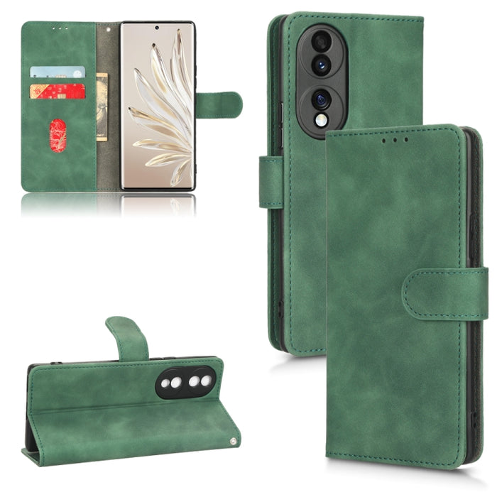 Estuche para teléfono de cuero con tapa magnética Skin Feel, For vivo Y16 4G, For Xiaomi Redmi A1 4G, For Honor 70 5G