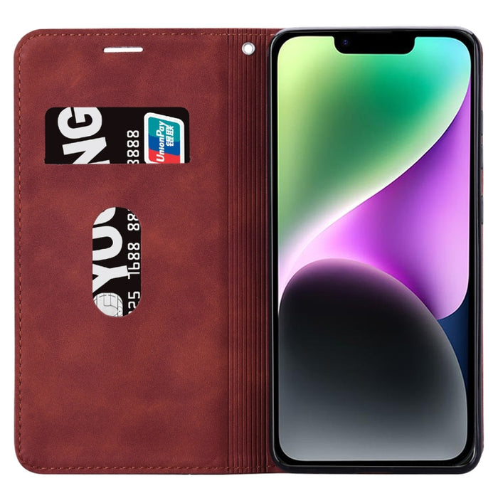 Estuche para teléfono de PU con tapa horizontal magnética comercial esmerilada