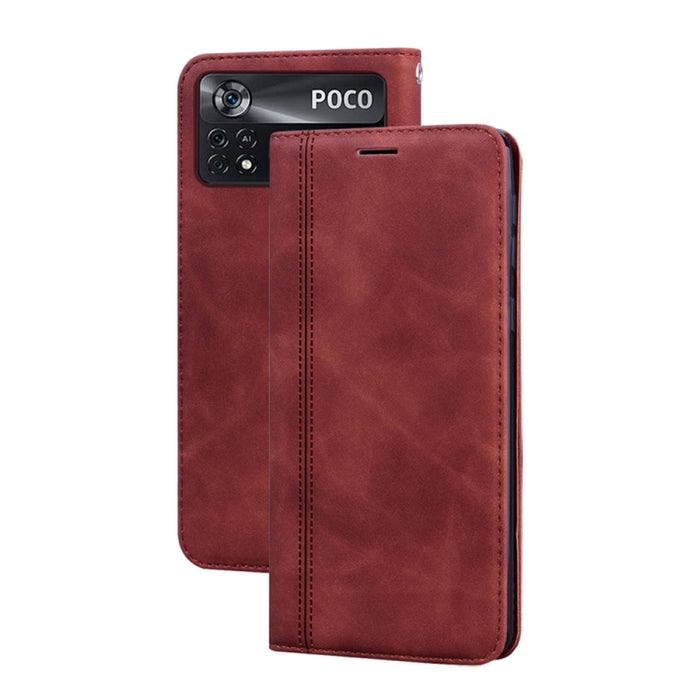 Estuche para teléfono de PU con tapa horizontal magnética comercial esmerilada