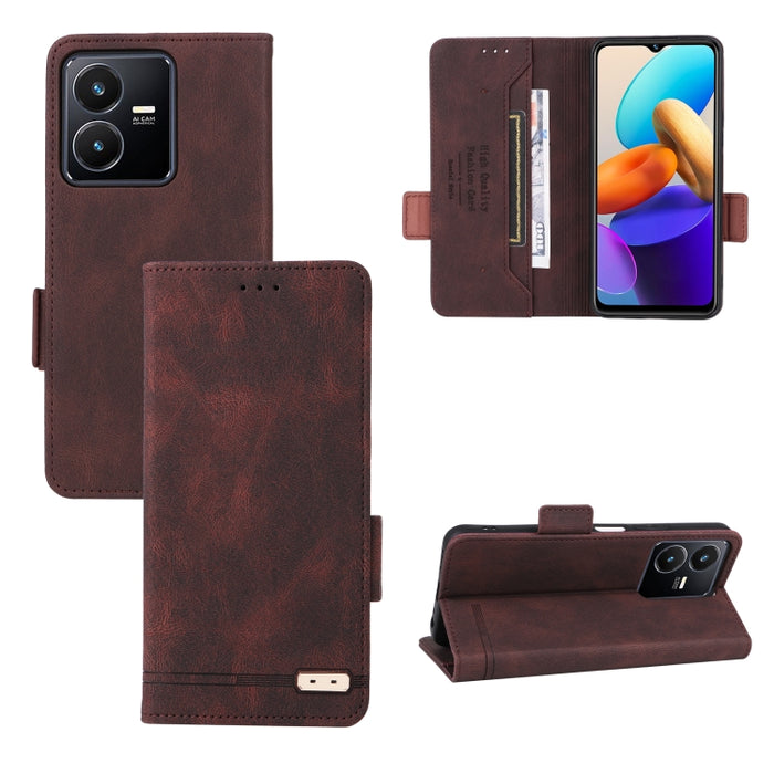 Caja de teléfono de cuero con cierre magnético, For vivo Y22s / Y35, For Xiaomi Redmi 10 5G / Note 11E, For Motorola Edge X30 / Edge 30 Pro / Edge+ 2022, For Sharp Aquos Sense 7